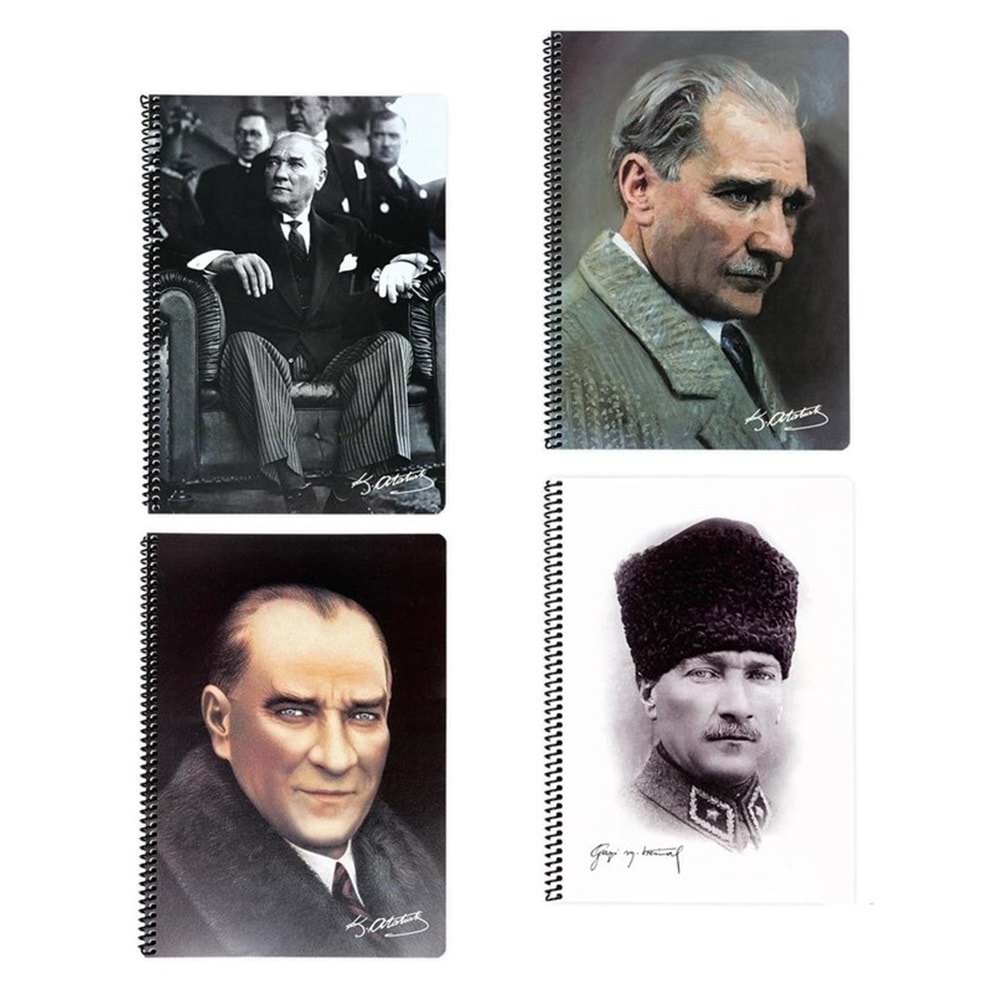 K. Color Atatürk A6 80 Yaprak Çizgili Plastik Kapak Not Defteri