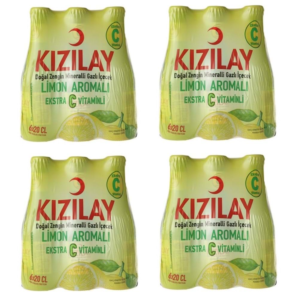 Kızılay Limon Aromalı C Maden Suyu Soda 200 ml. 24 lü