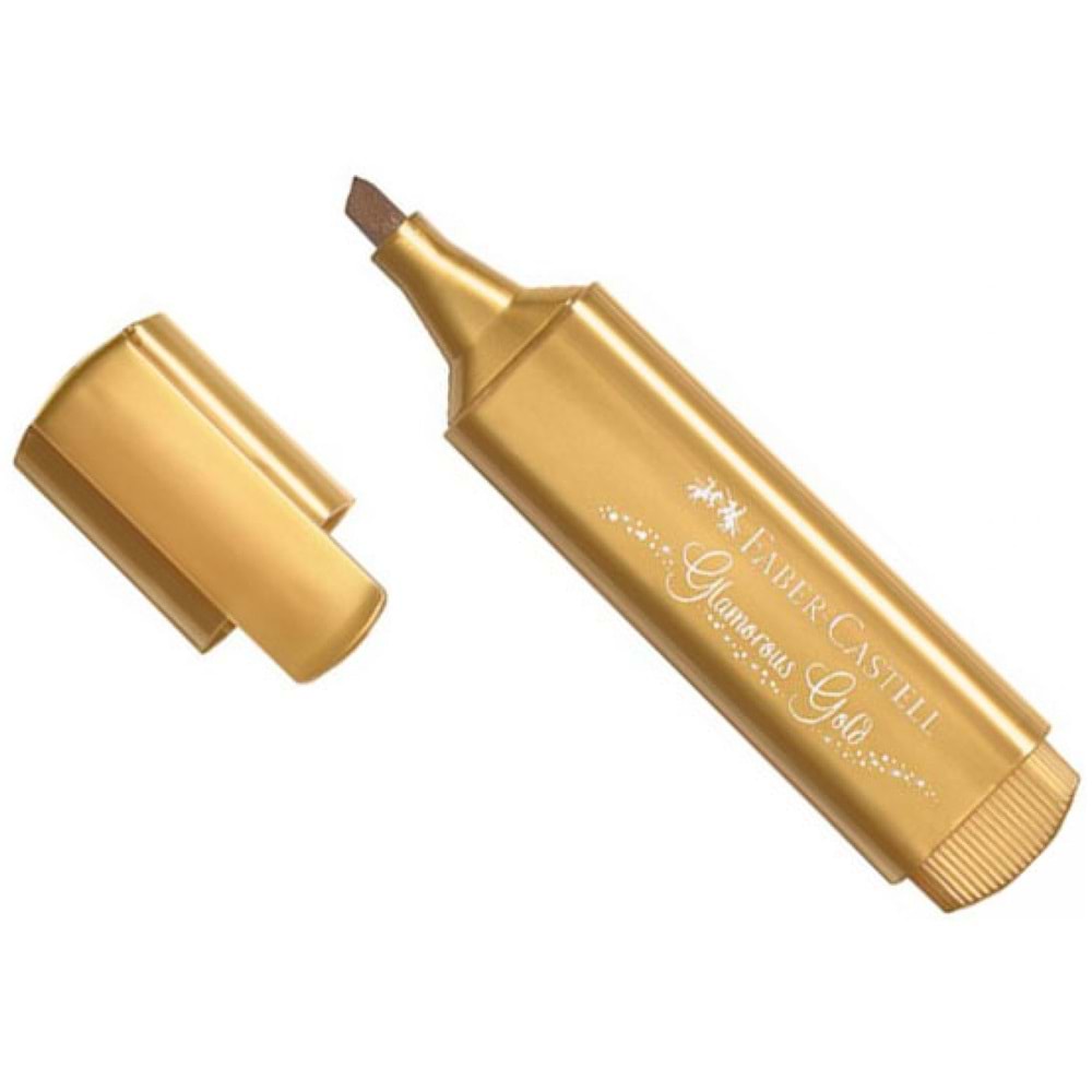 Faber Castell 46 Fosforlu Kalem Metalik Gold (Altın) 10 Adet