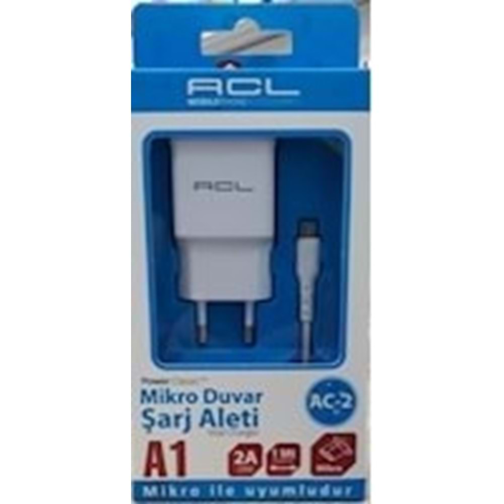 Acl A1 PowerClassic™ 2A Micro USB Kablolu Duvar Şarj Aleti