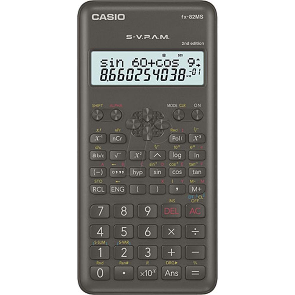 Casio FX-82MS-2 Versiyon 10+2 Hane Bilimsel Hesap Makinesi