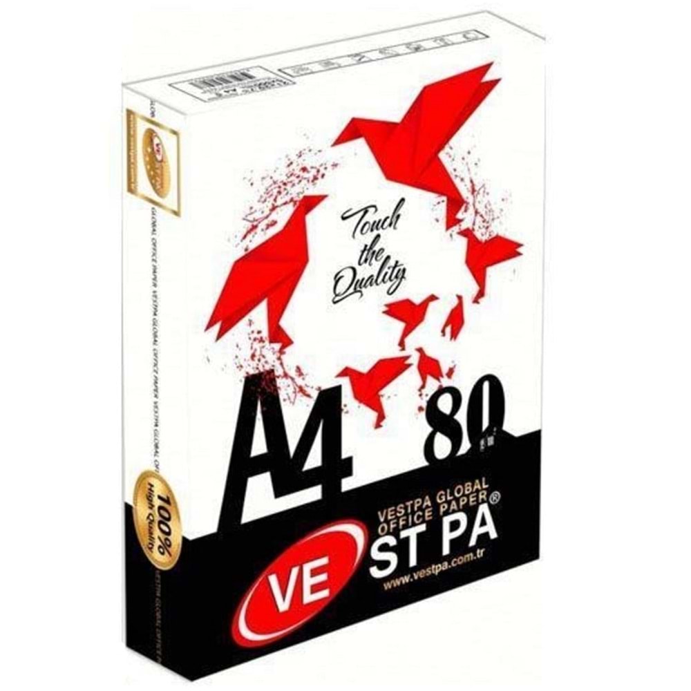 Vestpa 80 gr. A4 Fotokopi Kağıdı 5x500 (1 koli) 5 li Paket