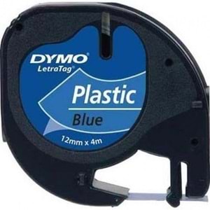 Dymo LetraTag 59426 Mavi Plastik Şerit 12mm x 4m S0721650
