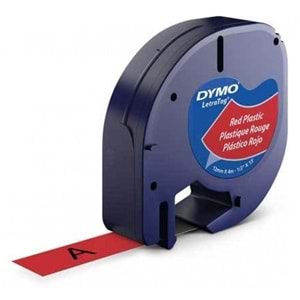 DYMO LetraTag 59424 Kırmızı Plastik Şerit 12mm x 4m S0721630