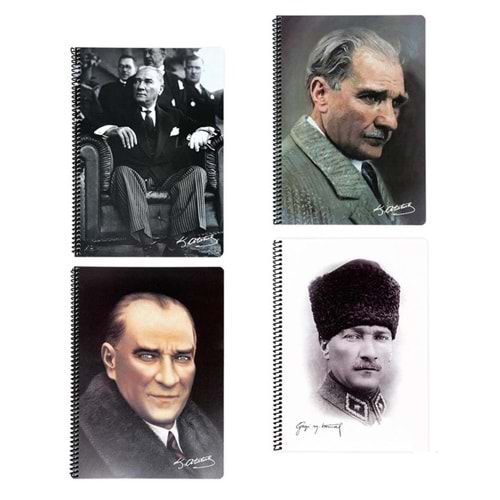 K. Color Atatürk A6 80 Yaprak Çizgili Plastik Kapak Not Defteri