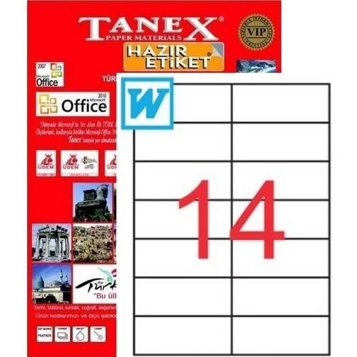 Tanex Premium 105x42,69 mm. A4 Lazer Etiket 100 lü TW-2712