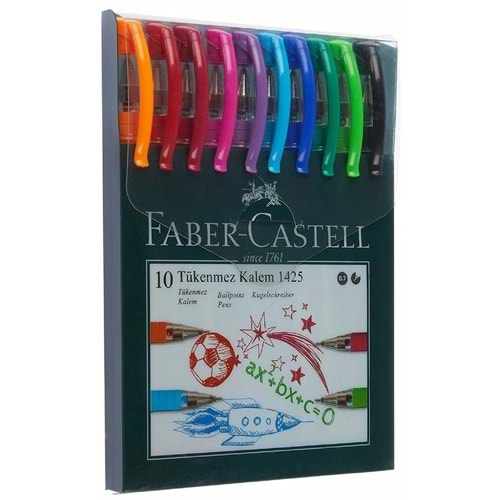 Faber Castell 1425 İğne Uçlu 0.7 mm Tükenmez Kalem Seti 10 Renk