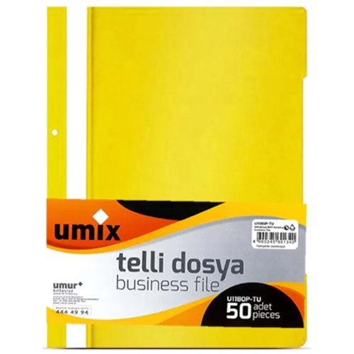 Umix Plus Telli Dosya 50 Adet - Sarı (U1180P-SA)