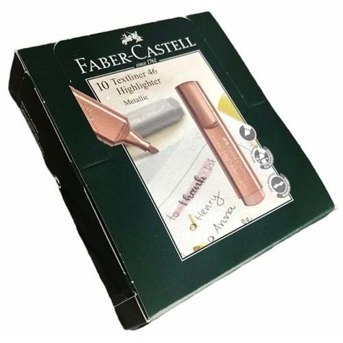 Faber Castell 46 Fosforlu Kalem Metalik Rose (Gül) 10 Adet