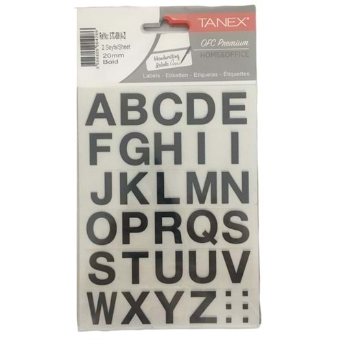 Tanex Harf Etiketi STC-509 20 mm Bold 2 Adet