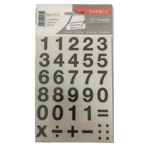 Tanex Rakam Etiketi STC-510 20 mm Bold 2 Adet