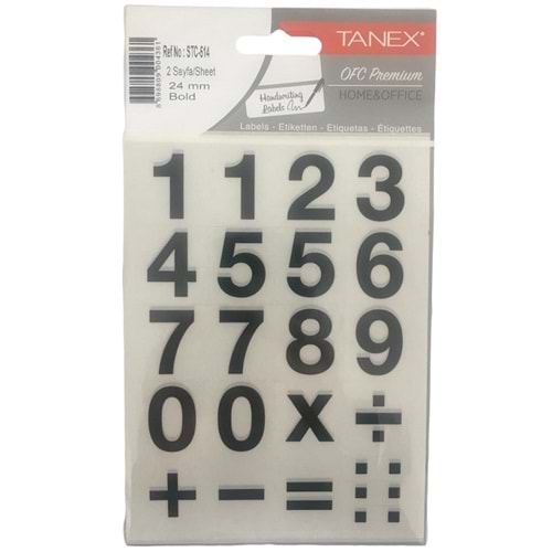 Tanex Rakam Etiketi STC-514 24 mm Bold 2 Adet